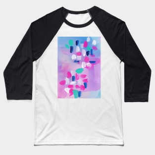 Modern Pastel Abstract Painting, Colorful Contemporary Painting 12 Baseball T-Shirt